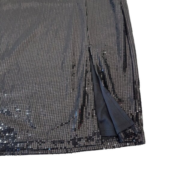 Time and Tru Womens SZ M Sequined Pencil Skirt Black Mid-Rise Knee-Length - Picture 8 of 12